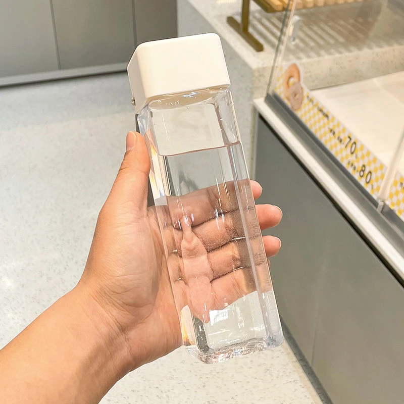 个性小众高颜值防摔方形塑料杯创意小仙女学生男女水杯子ins简约