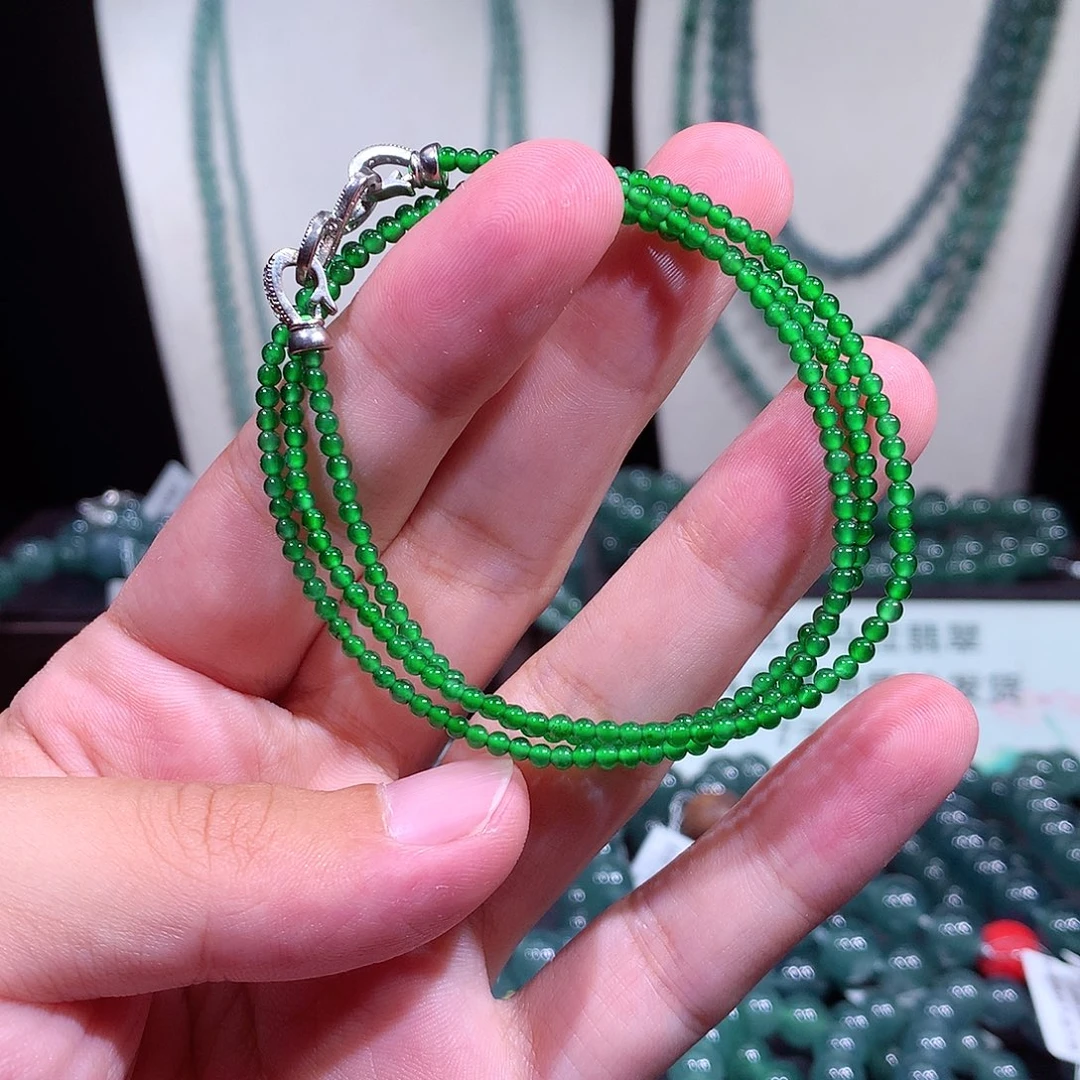 翡翠未镶嵌手链天然a货翡翠项链2.6