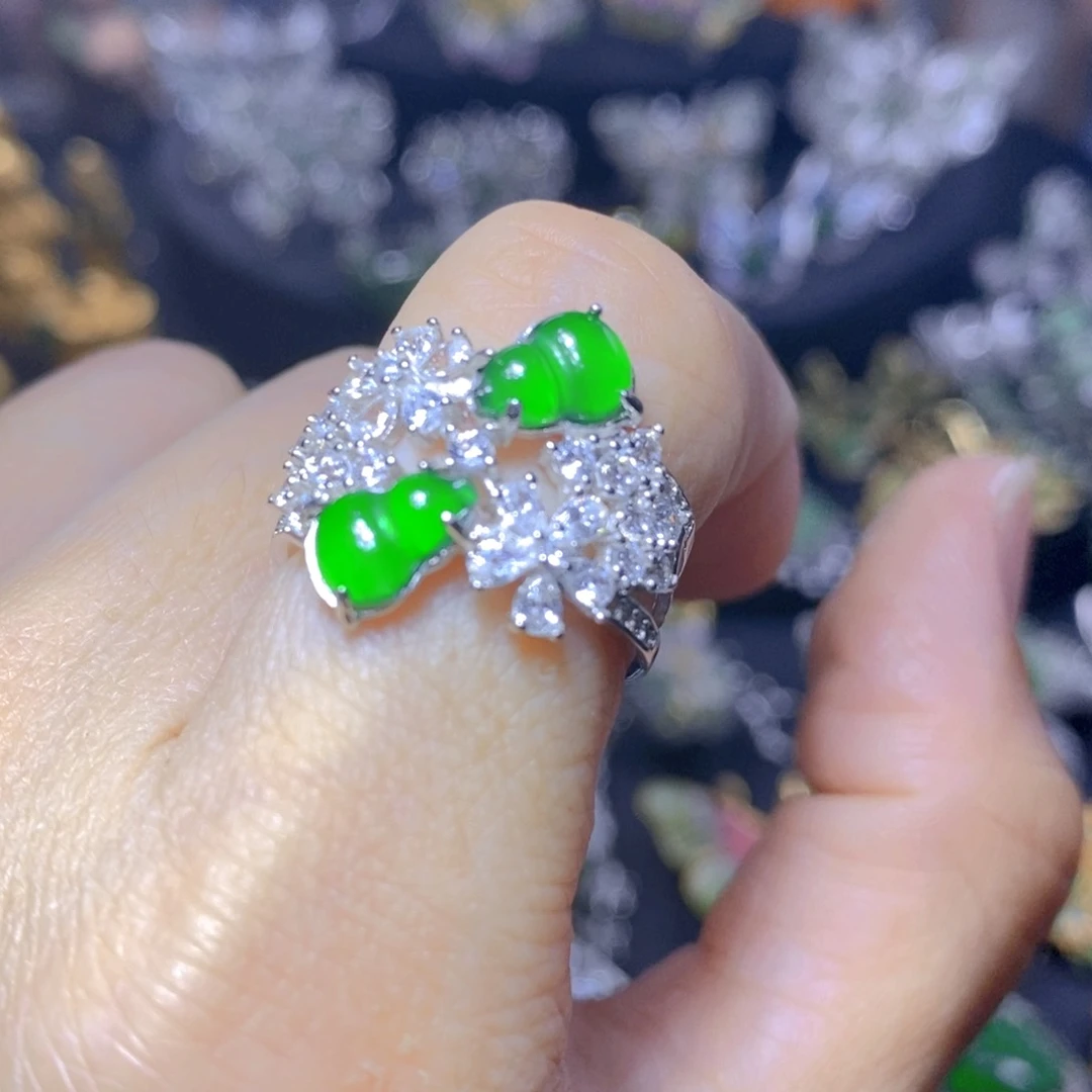 翡翠银S925镶嵌吊坠(不含链)天然翡翠