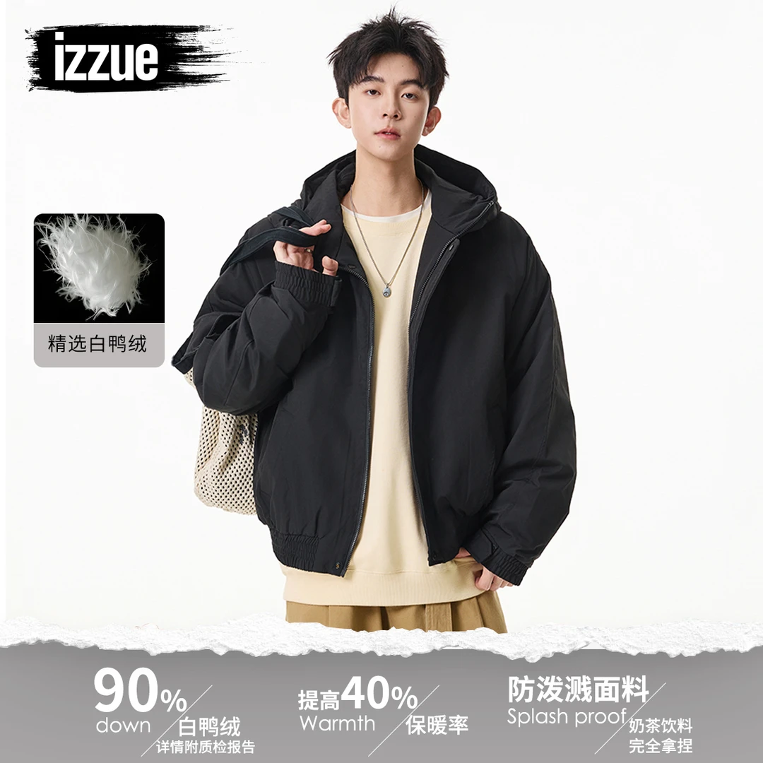 【连帽羽绒】i.tizzue户外街头2025冬季爆款白鸭绒羽绒服男士外套