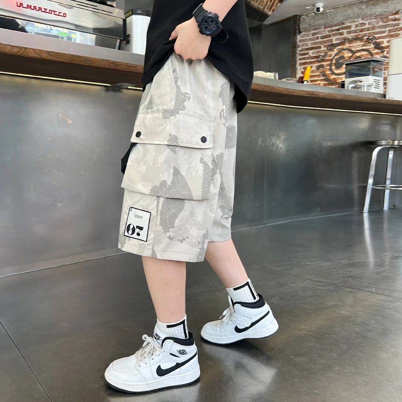 儿童夏装裤子男童夏季薄款迷彩短裤2025新款大男孩夏季薄款短裤