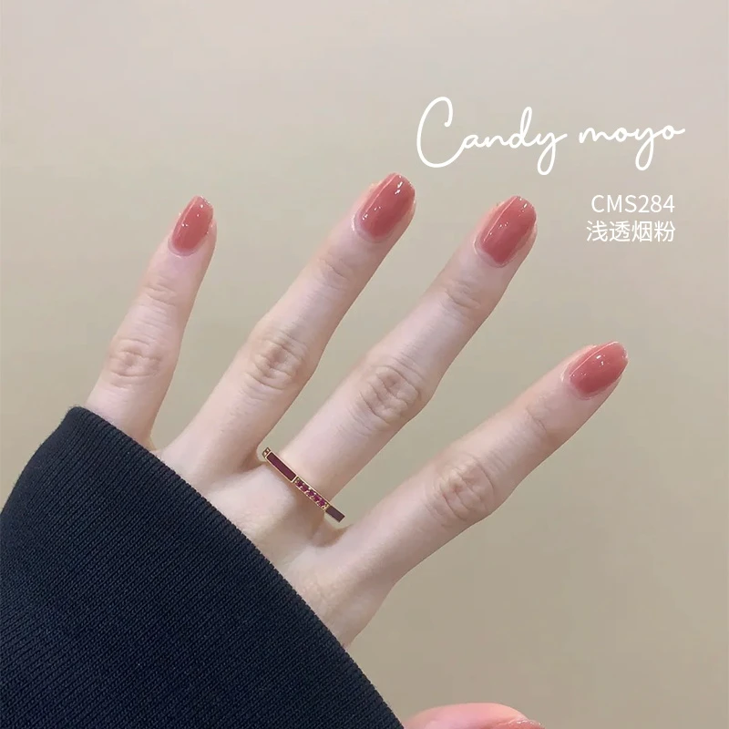 指甲油免烤快干红色美甲春夏新款纯色裸色安全爆款红色2025流行