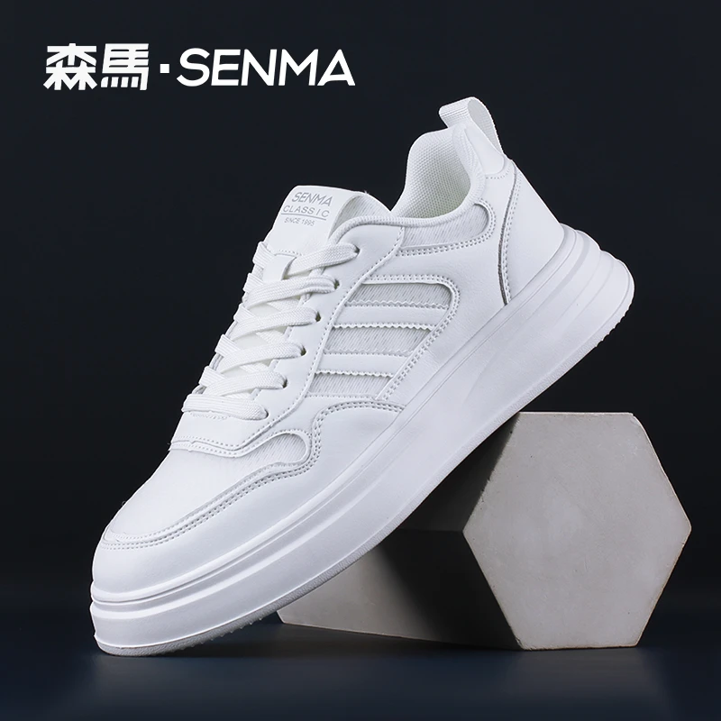 SENMA/森马夏季透气网面男女新款休闲运动百搭时尚板鞋白色户外鞋