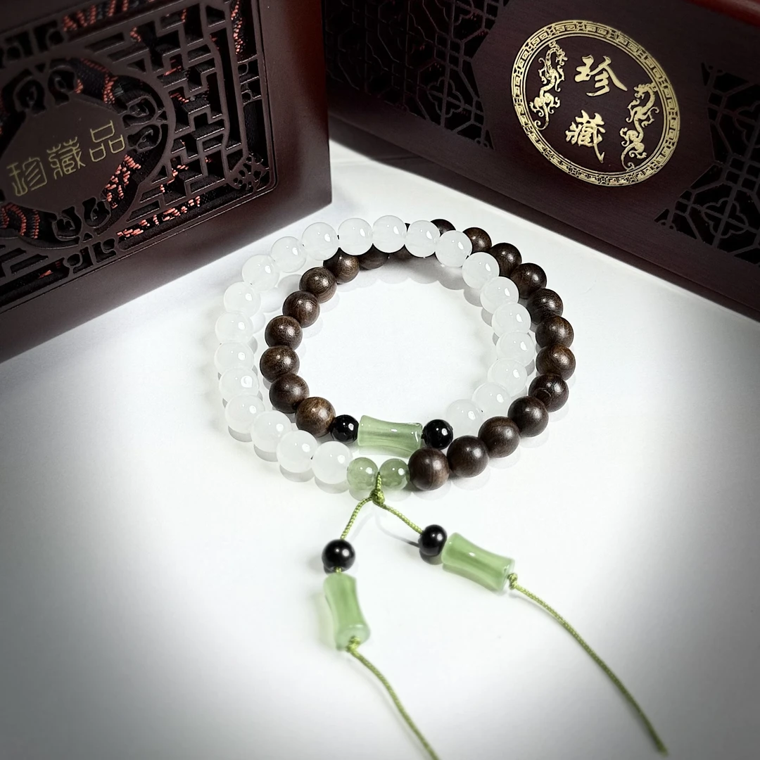 STJ013-双圈精品手串带竹节（无礼盒）