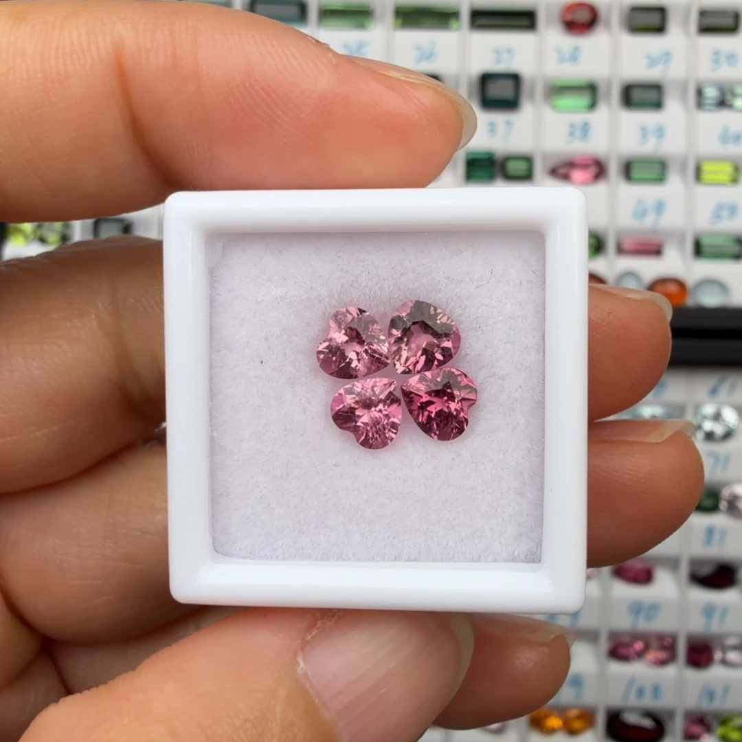 未镶嵌碧玺珠宝半成品天然心5mm多样性发一颗