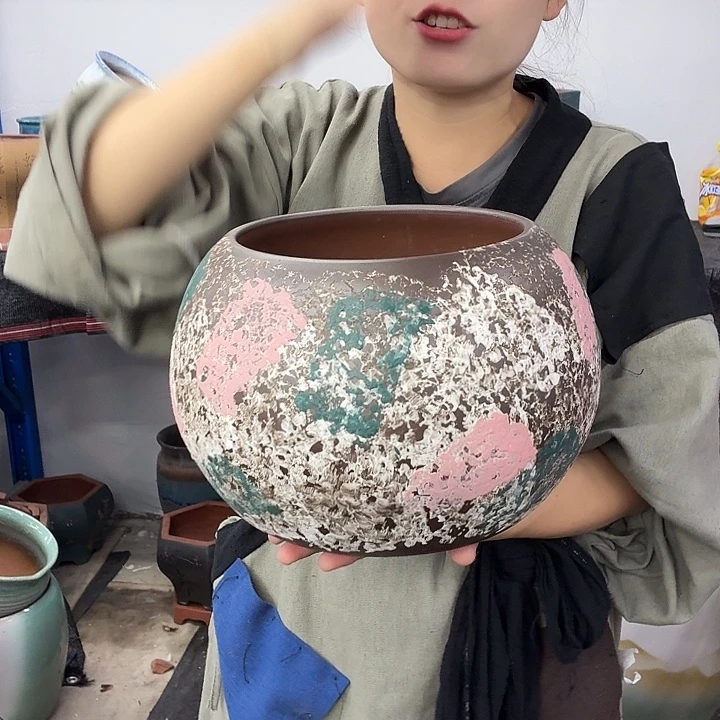 19-20 -粗陶花盆有孔