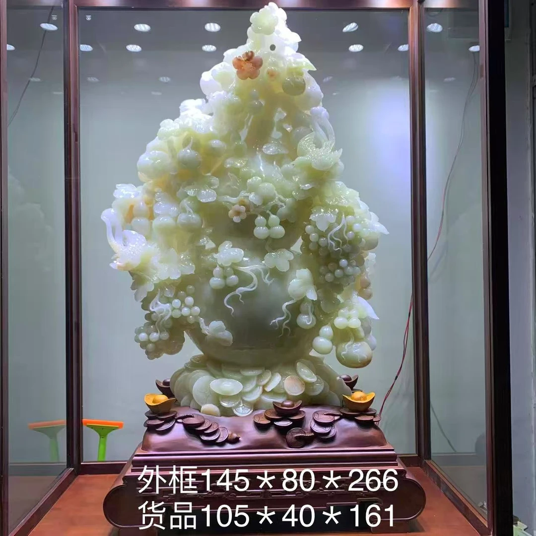 可议价天然玉石大型俏色福禄摆件手工雕刻博览馆收藏级摆件