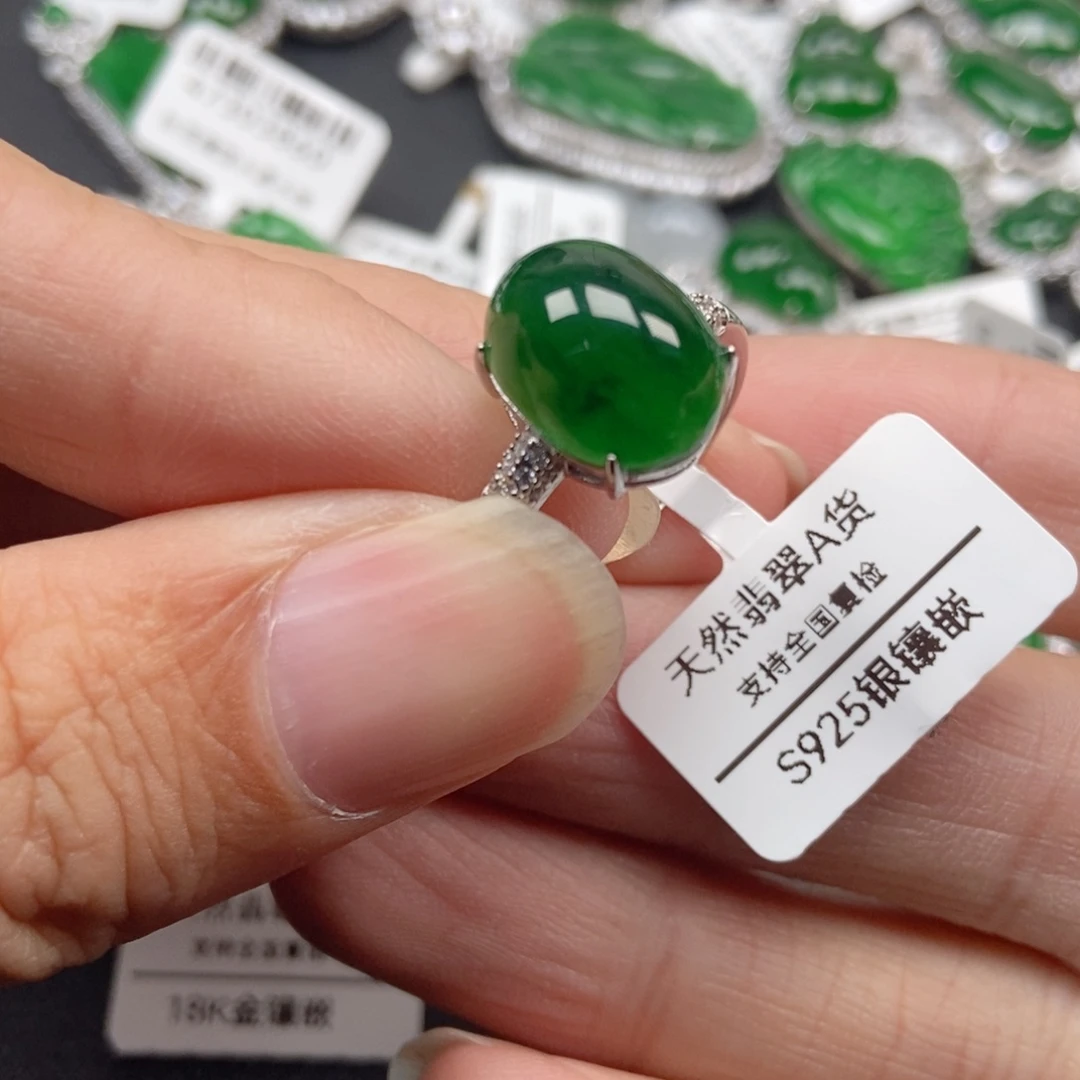 翡翠银S925镶嵌颈饰