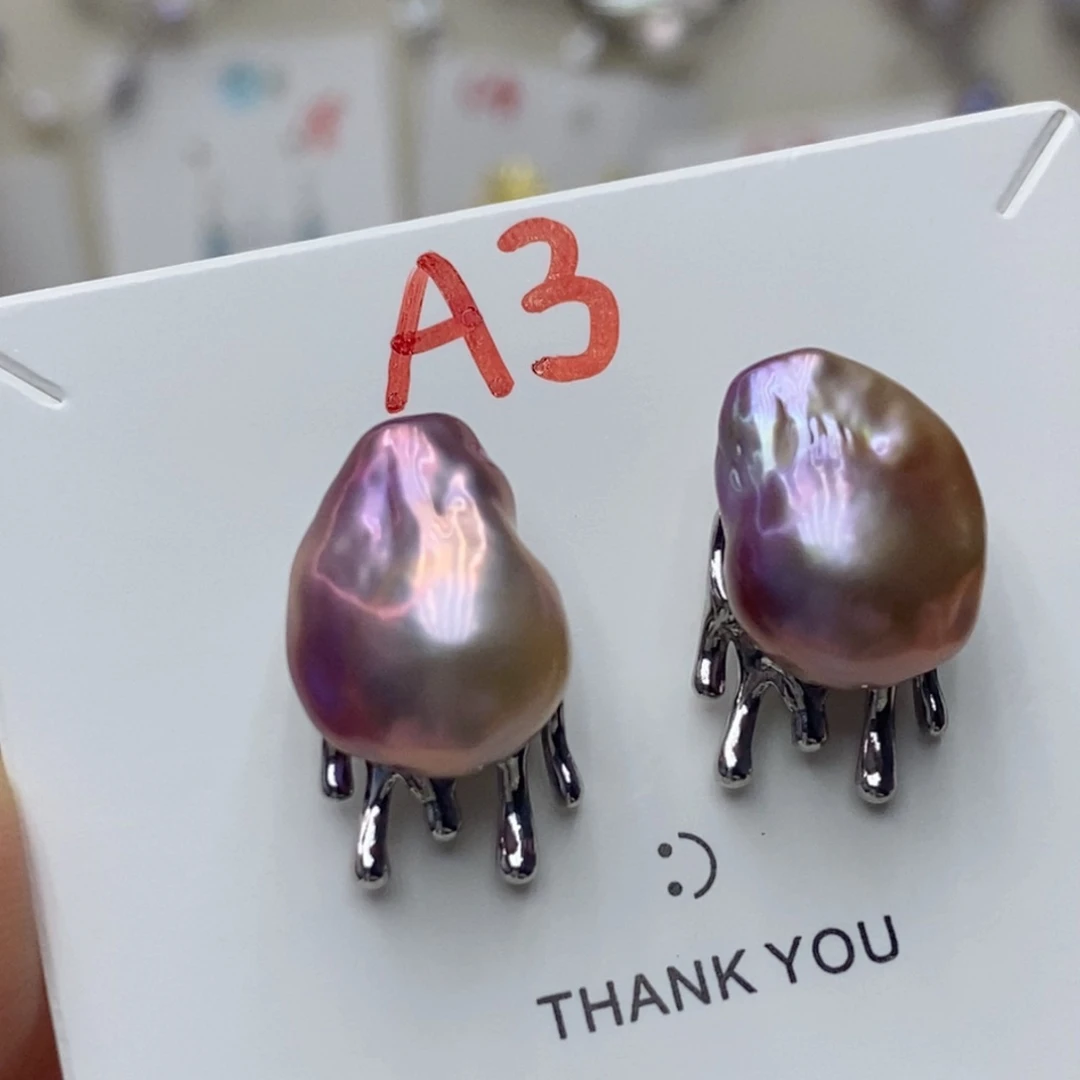 淡水珍珠耳饰银S925镶嵌