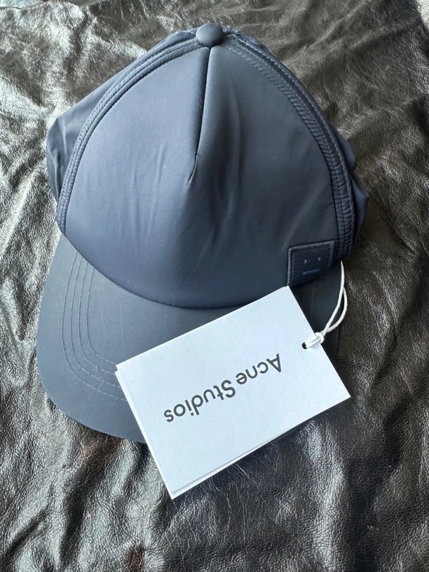 未使用 Acne studio 笑脸方标鸭舌帽棒球帽 蓝色 全新 59cm