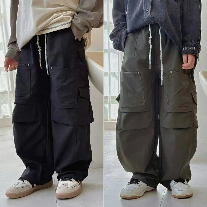 男童工装裤秋季炸街儿童2025春秋新款中大童装秋装裤子痞帅长裤潮