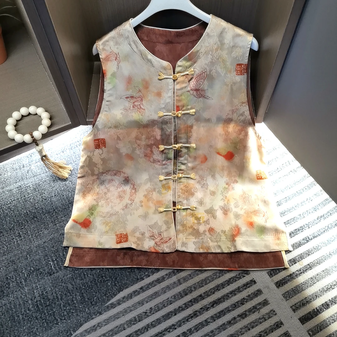 【金蝶马夹】中式复古提花盘扣马夹236