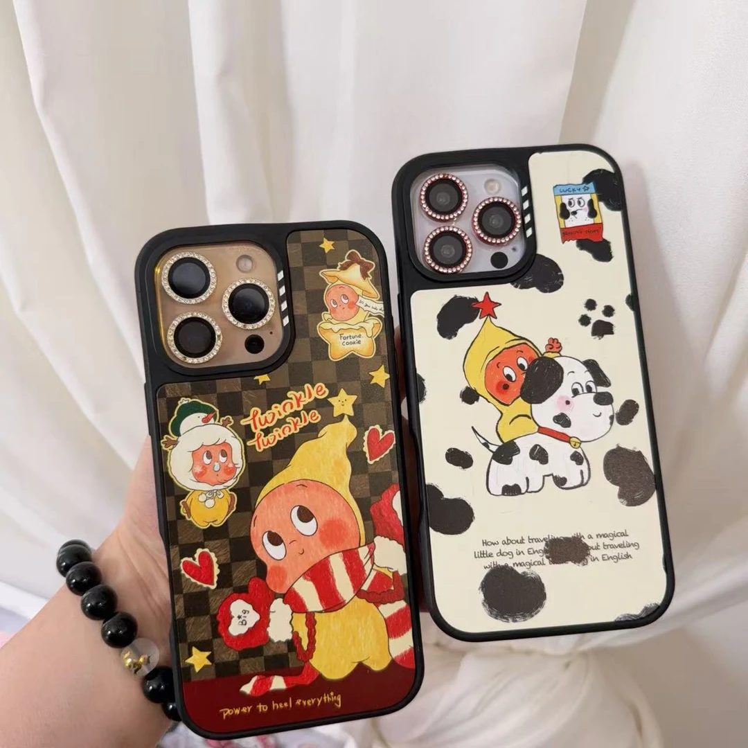 铆钉磁吸创意点狗卡通可爱适用多型号手机壳14promax-16promax