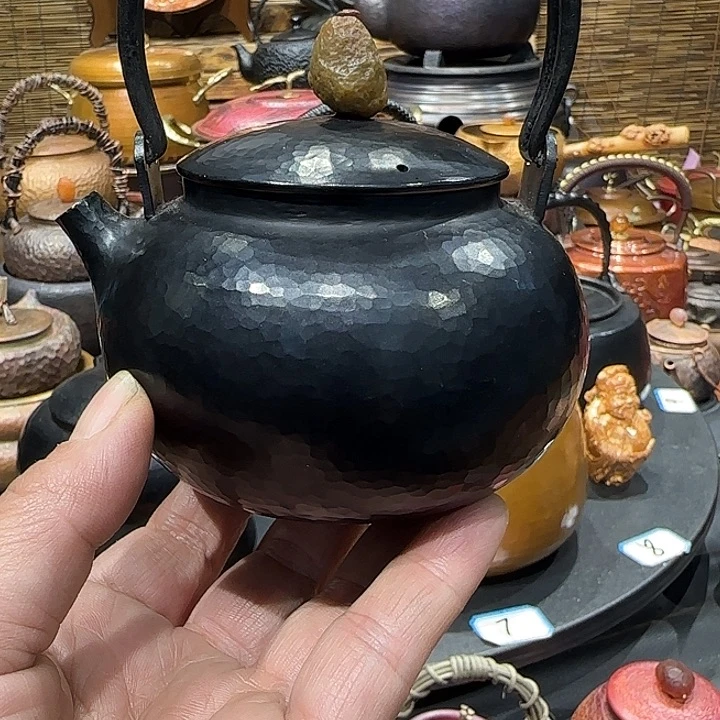 紫铜手工制作约200毫升容量提梁壶