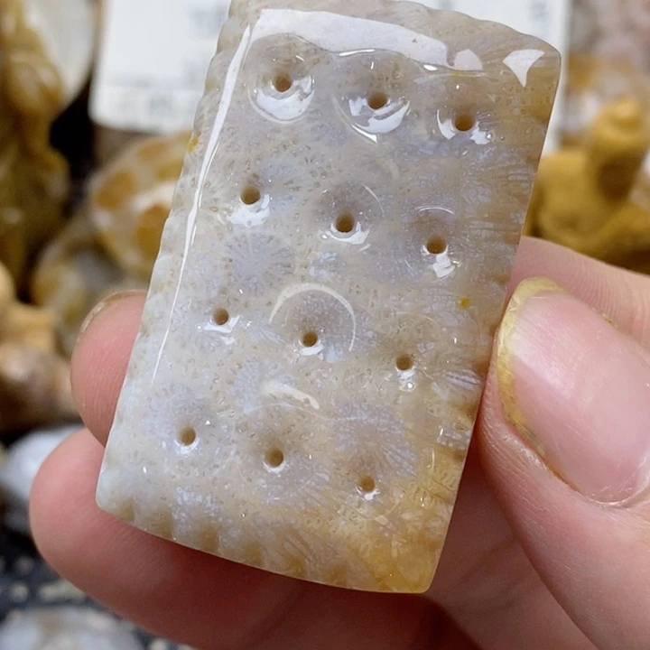 颈饰未镶嵌硅化珊瑚（珊瑚玉）有瑕