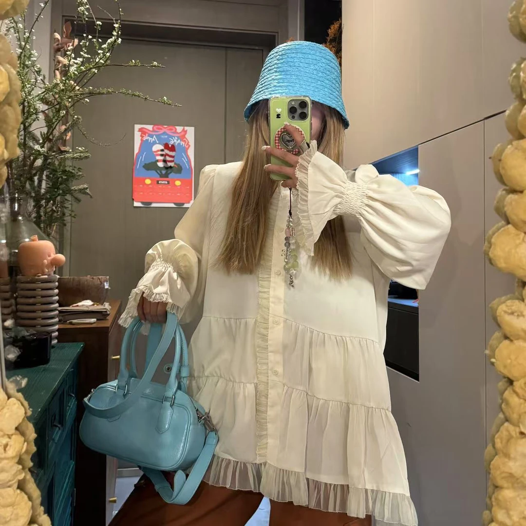 公主风泡泡袖上衣