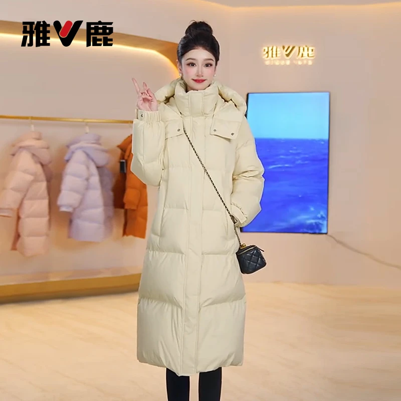 直播福利雅鹿官方旗舰店长款羽绒服女款2025专柜爆款外套女新款