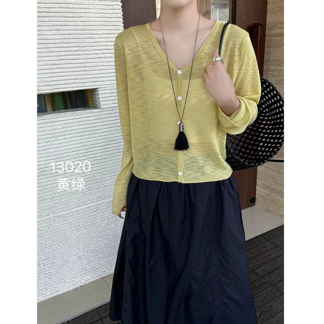 13020（部分无水洗唛，介意慎拍）CHUXUN新款V领防晒开衫