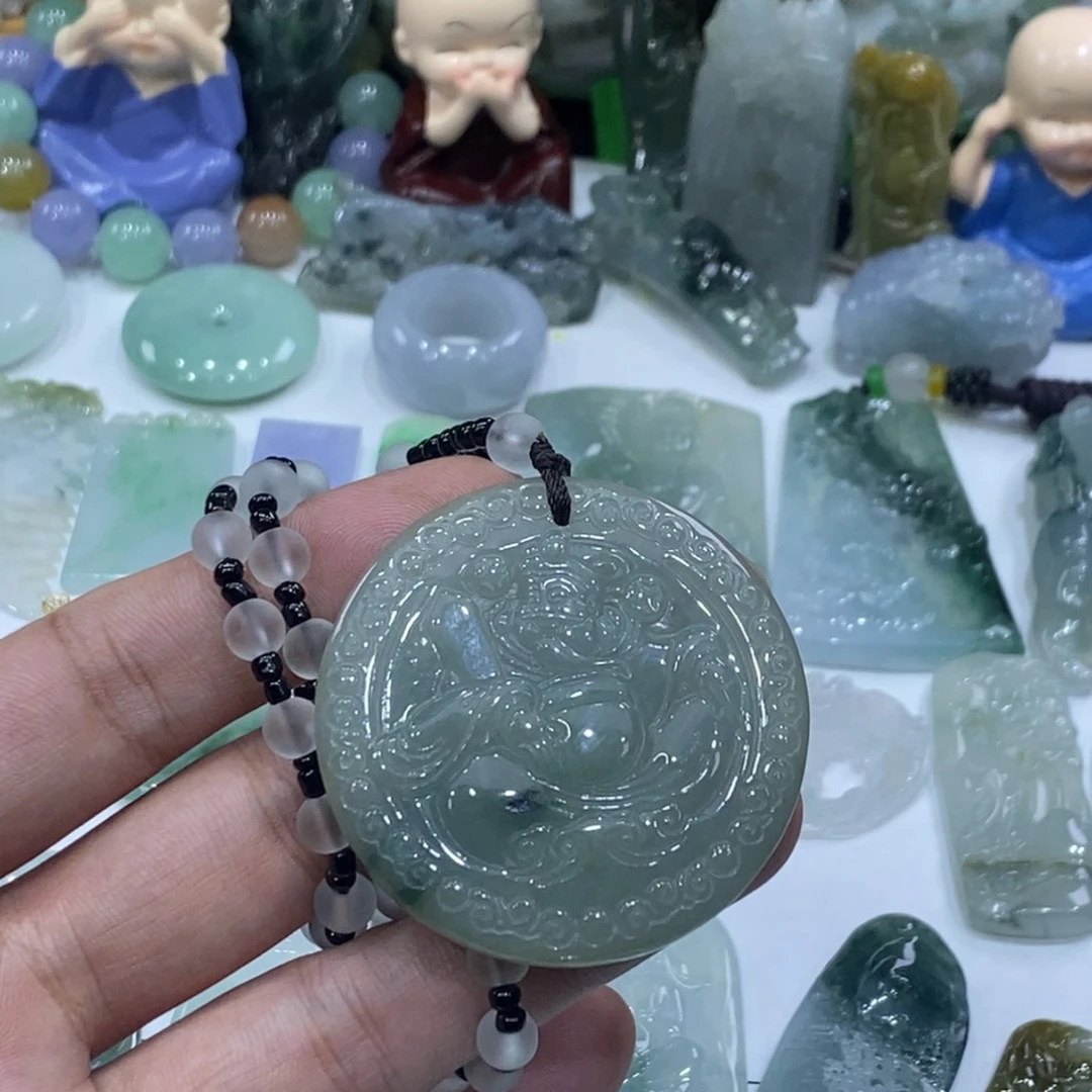 翡翠未镶嵌吊坠(不含链)财神