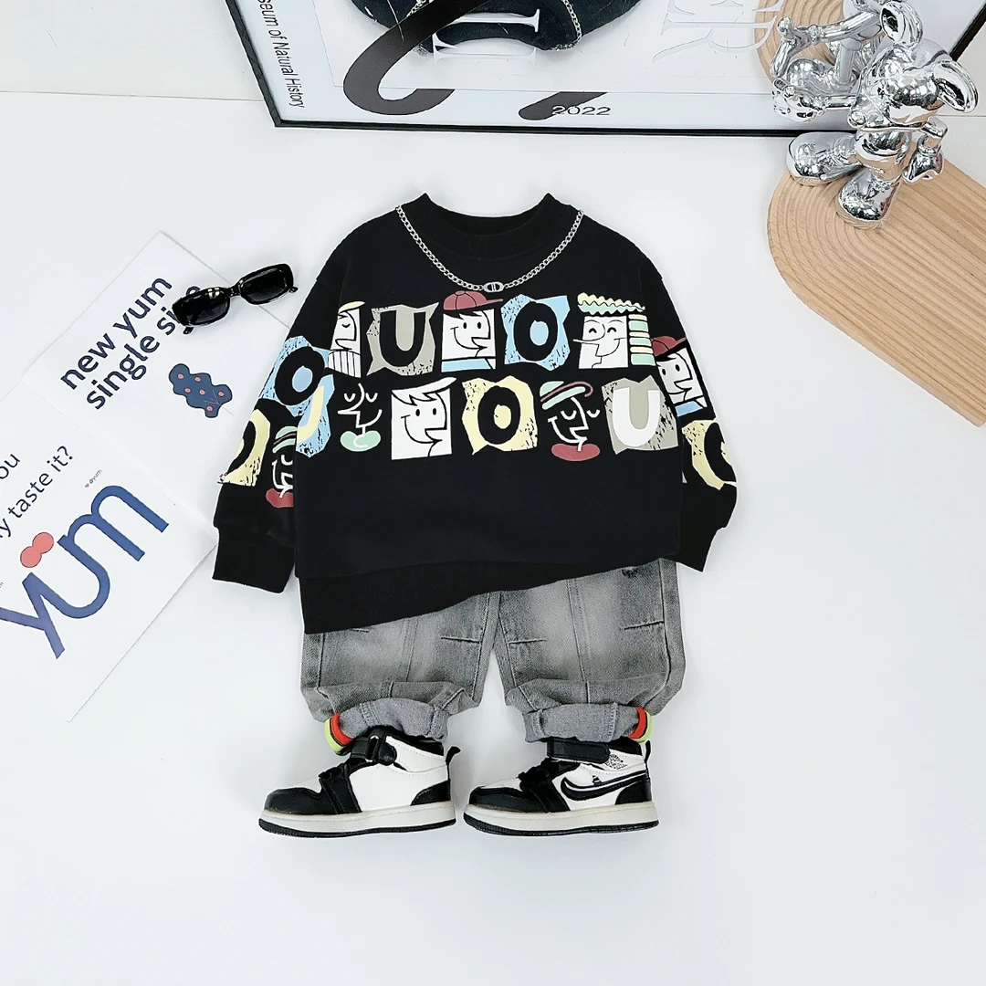 儿童卫衣长袖2025新款春男童春秋上衣潮 WG28059-1 悠悠童话童装