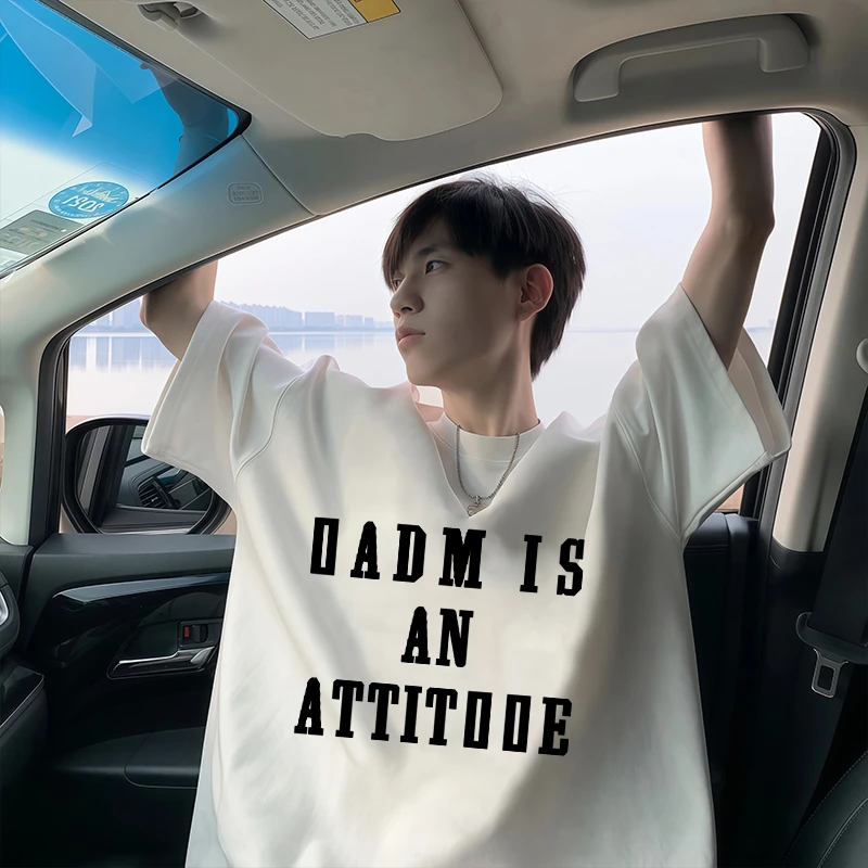 重磅纯棉白色短袖t恤宽松上衣夏季潮牌体恤潮ins字母美式男生半袖