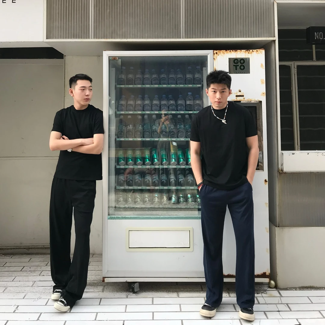 何以至此25SS三色立体剪裁微喇叭宽松休闲卫裤百搭直筒运动长裤