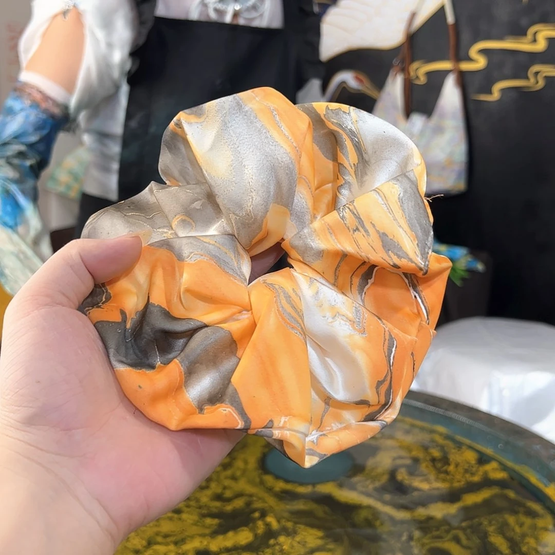 073水墨橘发圈圆饼发圈