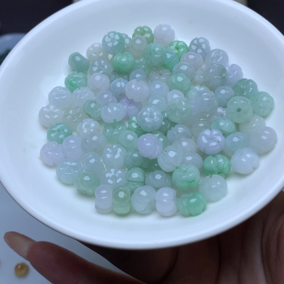 【闪购商品】翡翠手链未镶嵌卡5.3乘8冰南瓜20颗