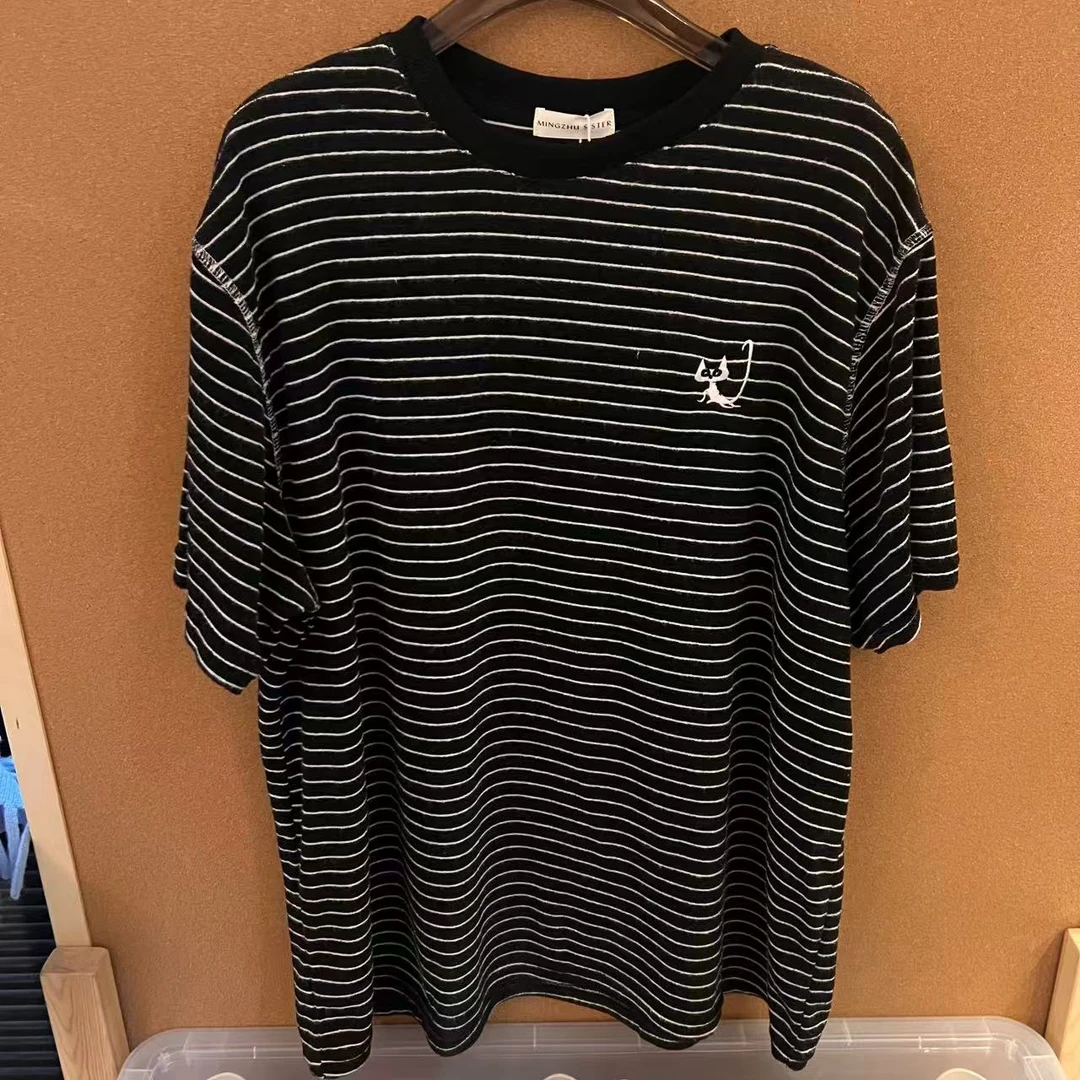 MZ.sister条纹猫咪短袖【60003】