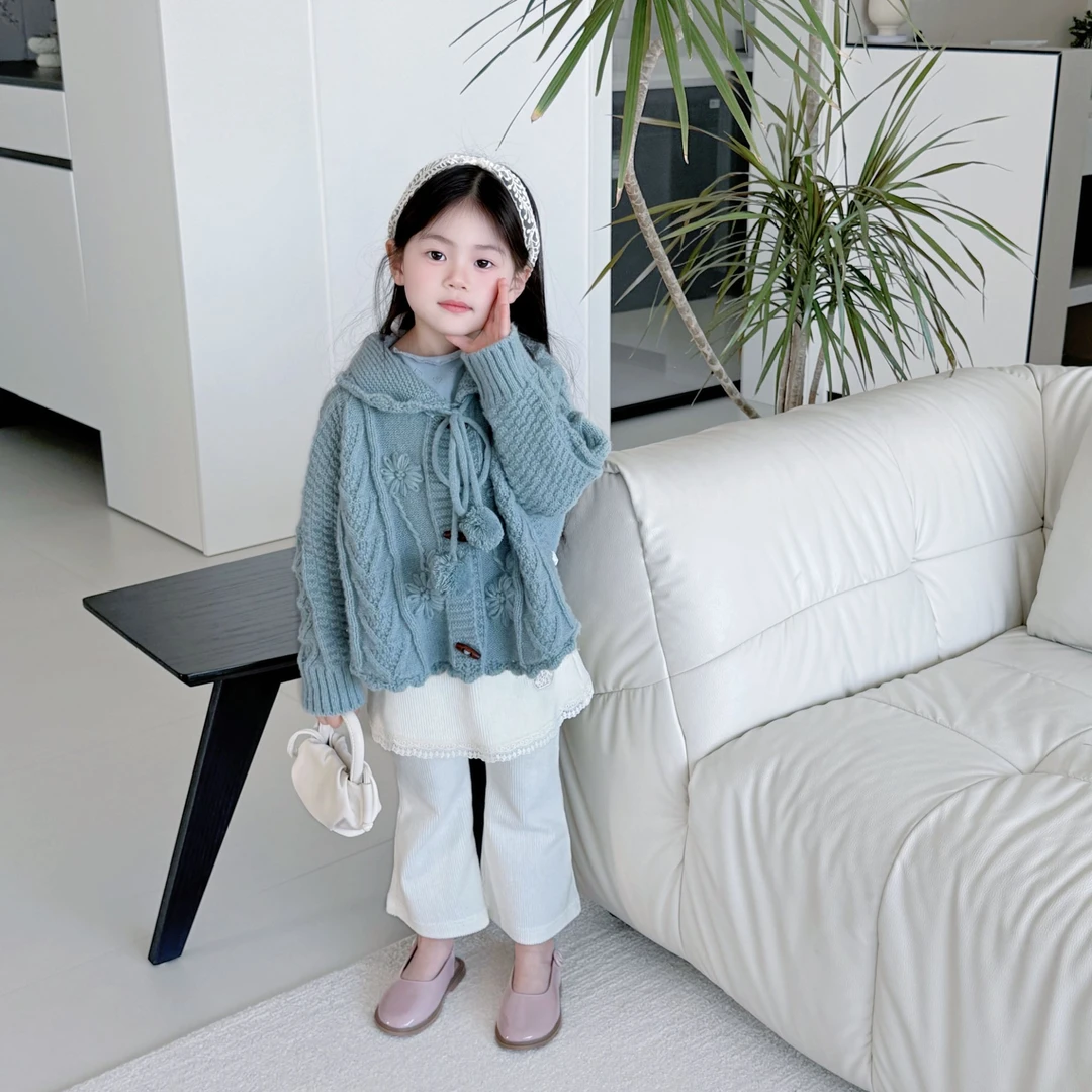 【断码清】QK2408MY 春款手工钩花 小众斗篷鱼子酱品牌儿童女童