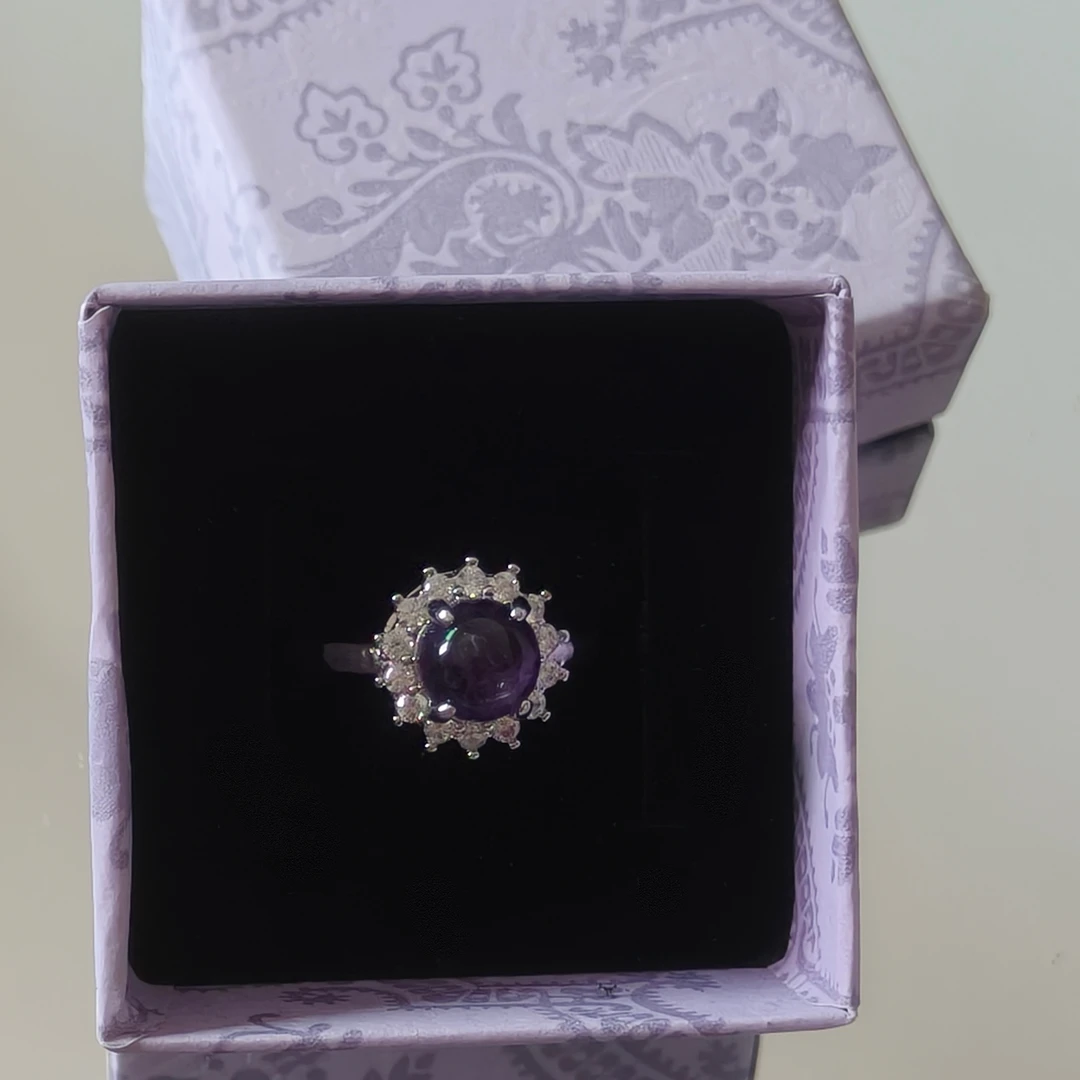 天然紫水晶戒指通用活口可调节大小精致大气百搭