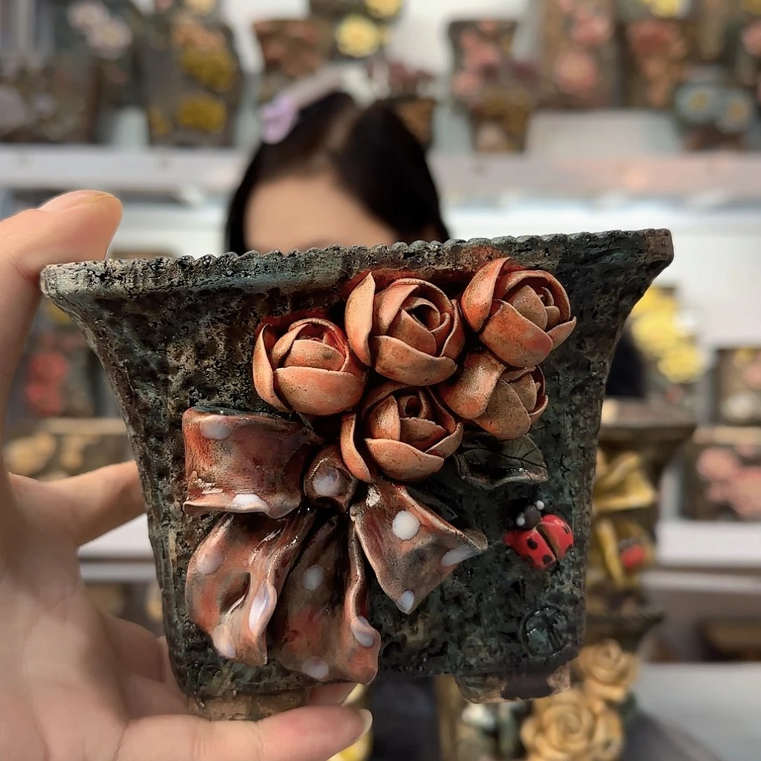 红陶@***姐青默麦饭石花盆