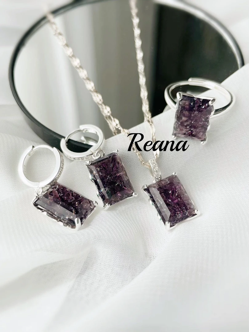 钛钢耳饰 冰晶宝华方（冰葡萄）