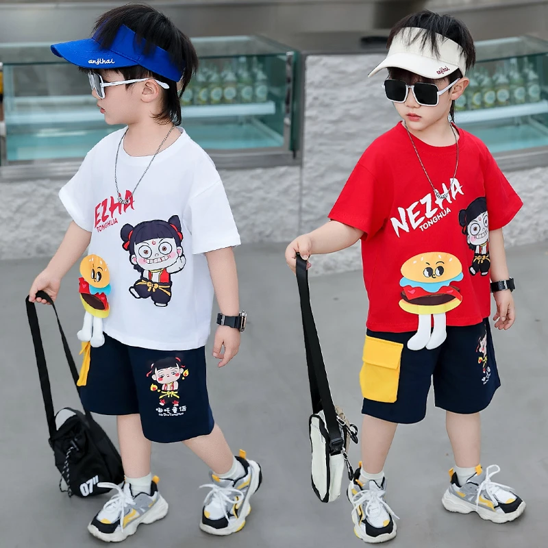 儿童夏季短袖套装2025新款洋气时髦宝宝中小童衣服时髦夏天短裤