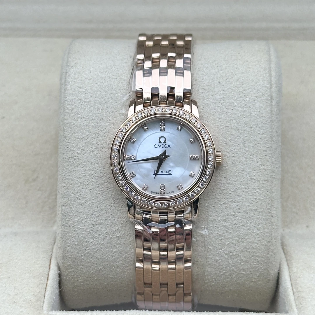 99新 Omega/欧米茄 碟飞系列4135.75.00/22mm/18k玫瑰金/石英女表