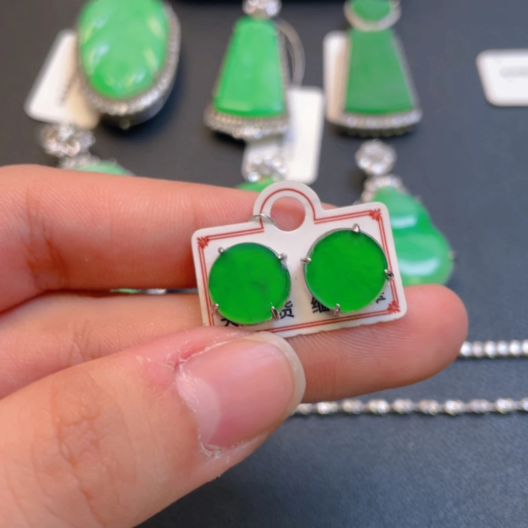 翡翠银S925镶嵌吊坠(不含链)