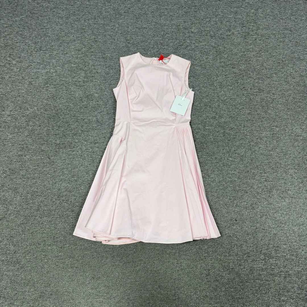 未使用 DIOR/迪奥 秀款 侧百褶 无袖连衣裙 36码 未使用