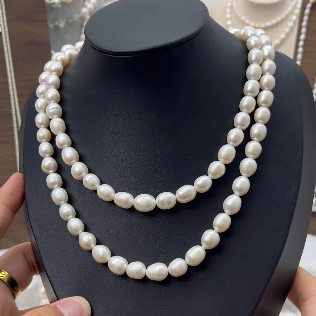 项链淡水珍珠钛钢9-120毛衣链