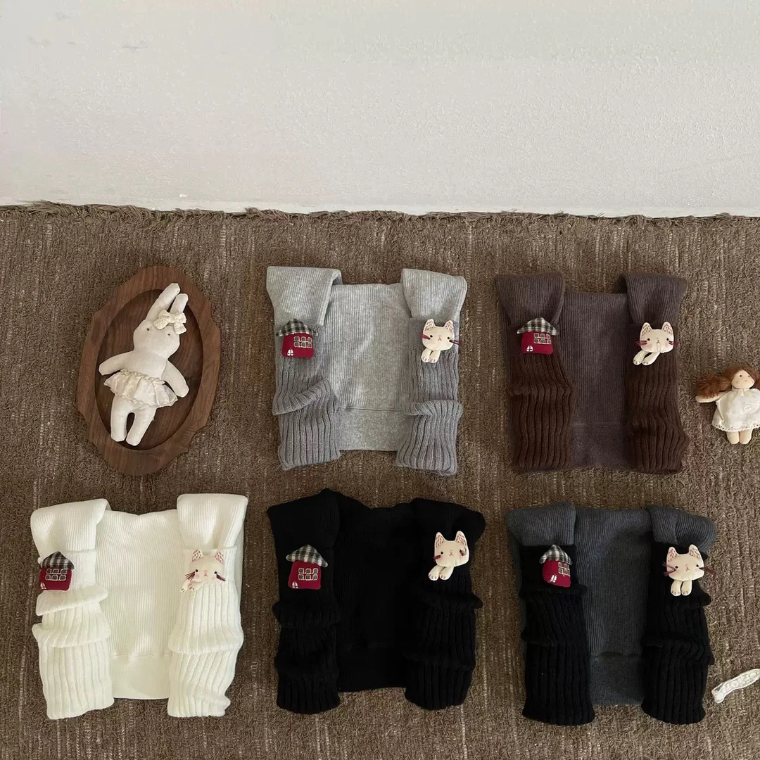 新品冬季蘑菇兔子布偶韩系假两件袜套加绒