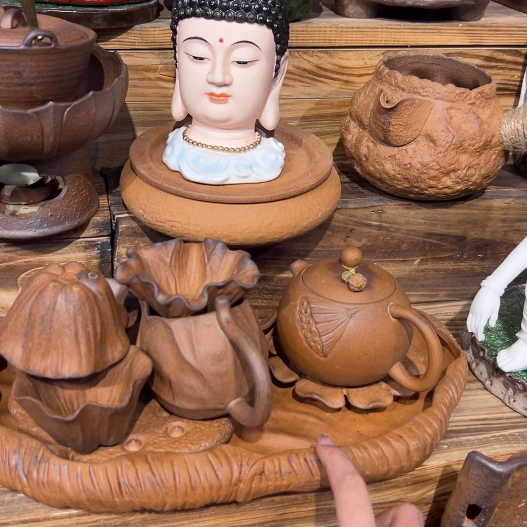 裸烧老岩泥原矿茶具
