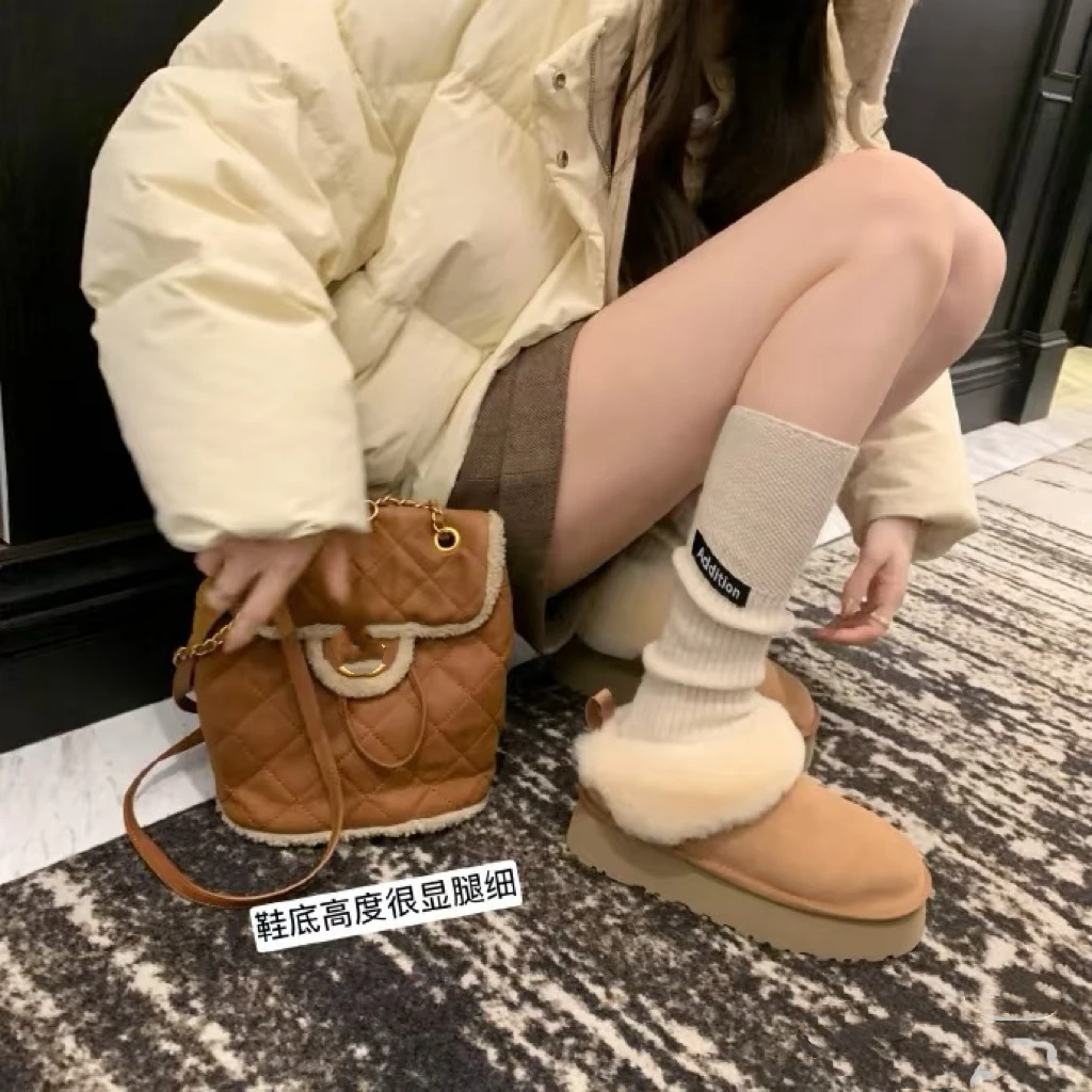 2026新款塔茨勒厚底4cm皮毛一体雪地靴z