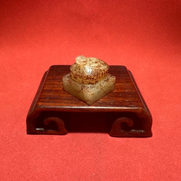 明和田玉龟钮印章-HBG13393