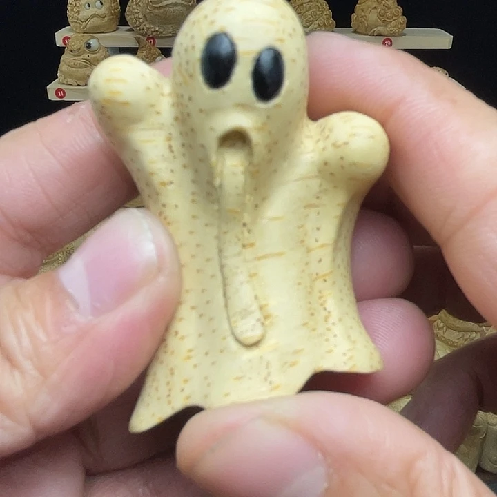 竹竹根雕阿飘手把件