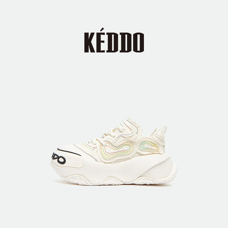 KEDDO“颜料未干2代”简约潮流百搭老爹鞋厚底增高时尚复古休闲鞋
