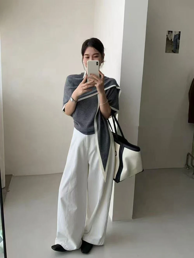 常规款针织INS风休闲风毛针织衫高腰百搭宽松短款