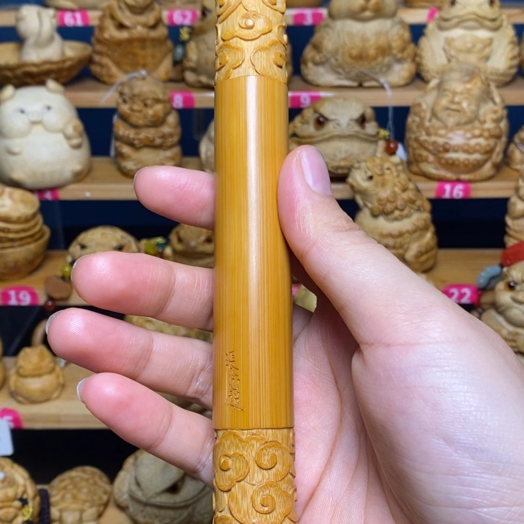 竹小*?加尾款如意金箍棒竹雕精工制作
