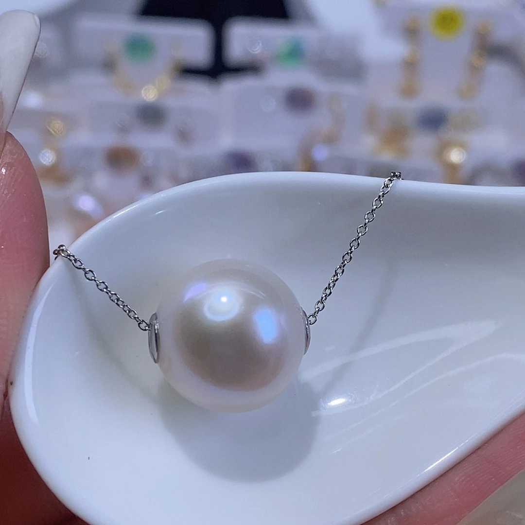 淡水珍珠银S925镶嵌颈饰