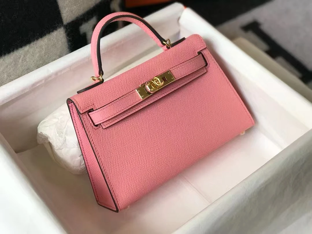 私人订制～～高级轻奢二代mini Kelly手掌纹皮手提斜挎女士包