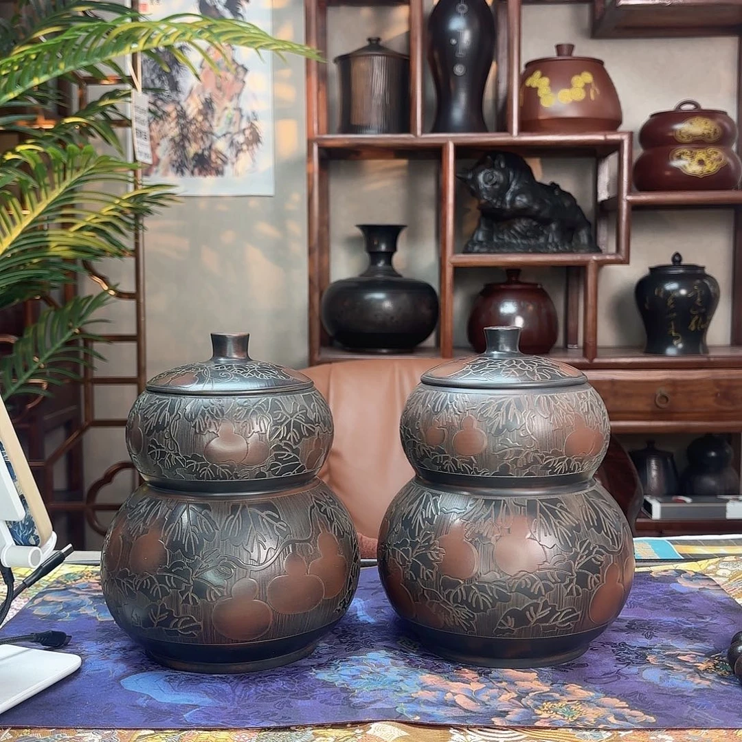 好****钦州坭兴陶微手工1斤葫芦一对