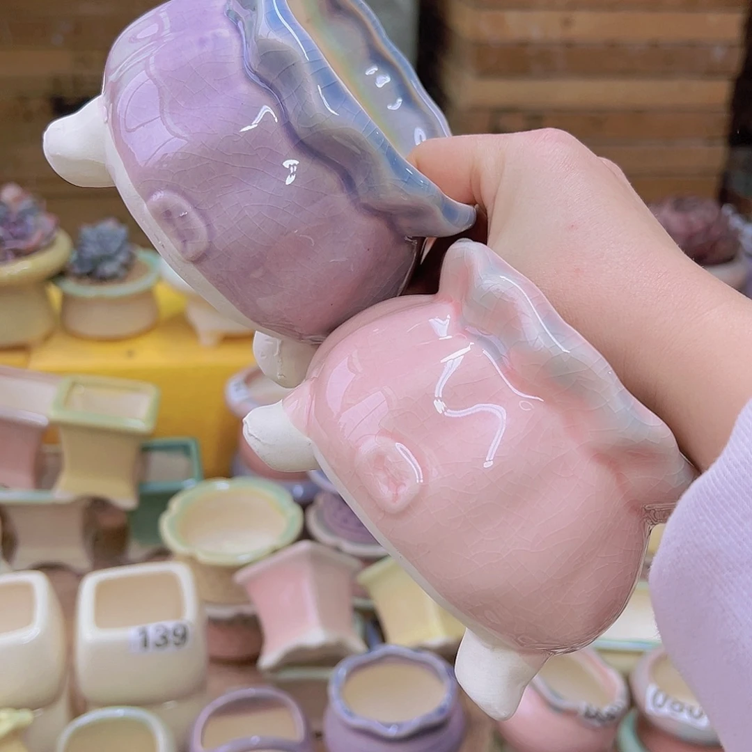 红陶陶瓷花盆当场满12包邮